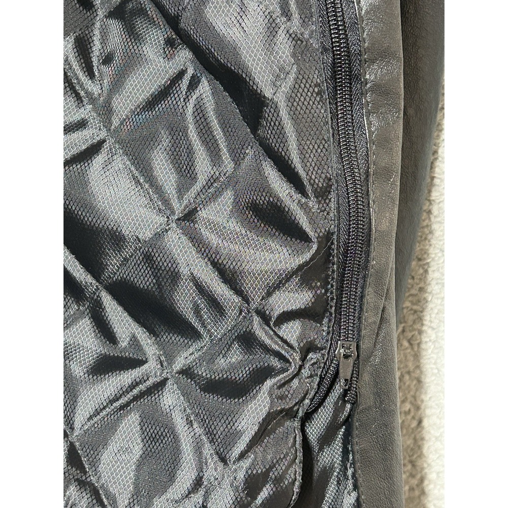 Seventh Ave Black Leather Utility Jacket Mens‎ Size Medium Chore Workwear Biker - Picture 7 of 9